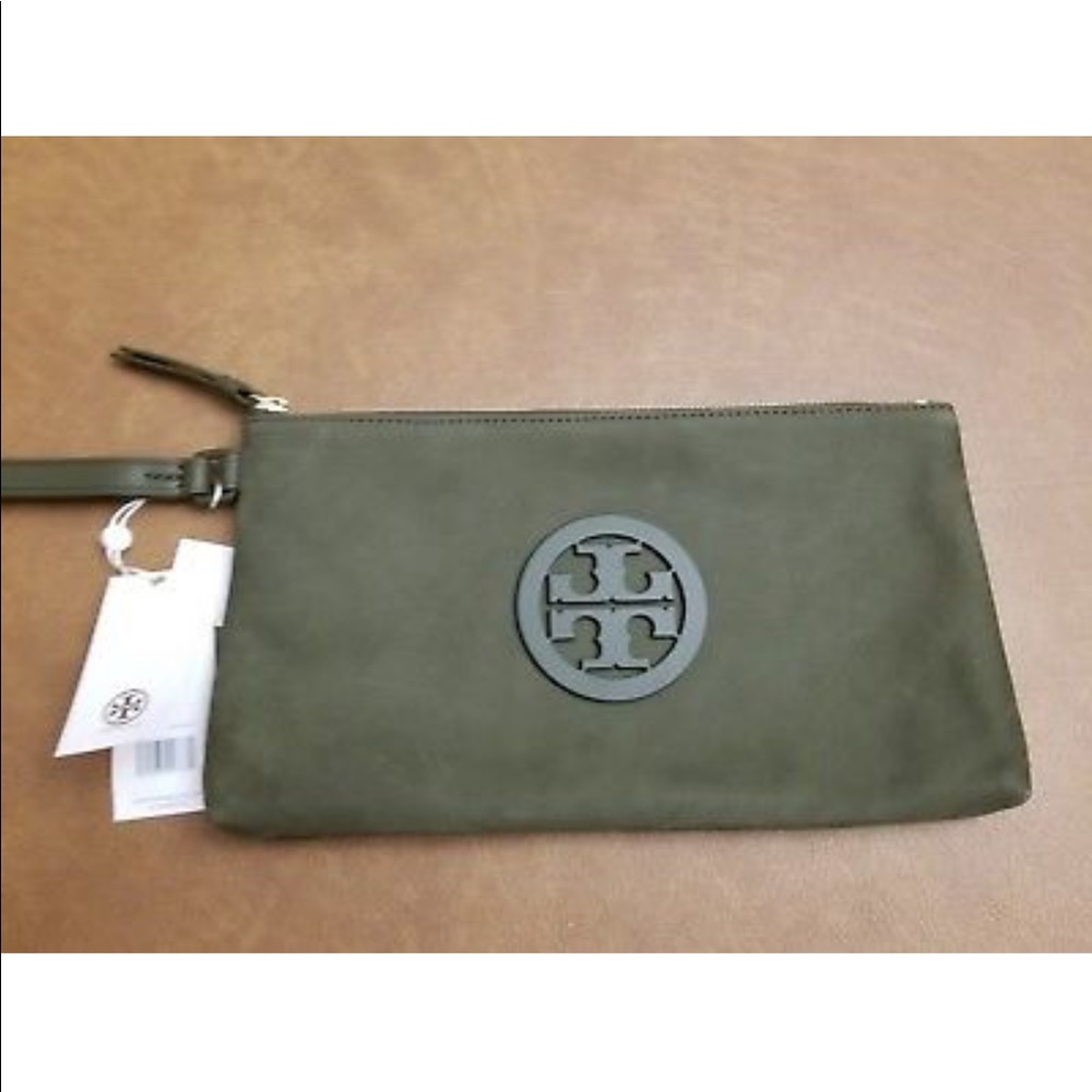tory burch nwt green wristlet charlie